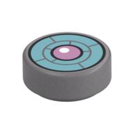 LEGO® los onderdeel Tegel Rond met Motief Zilver 98138pb410