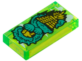 LEGO® Tegel met Motief Doorschijnend Helder Groen 3069pb1273