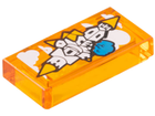 LEGO® Tegel met Motief Doorzichtig Oranje 3069pb1274