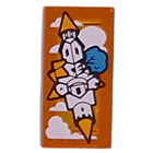LEGO® Tegel met Motief Doorzichtig Oranje 3069pb1274