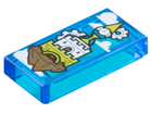 LEGO® Tegel met Motief Doorzichtig Donkerblauw 3069pb1267