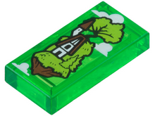 Plaatje in Gallery viewer laden, LEGO® Tegel met Motief Doorzichtig Groen 3069pb1280