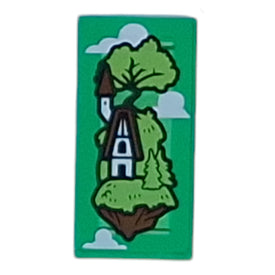 LEGO® Tegel met Motief Doorzichtig Groen 3069pb1280