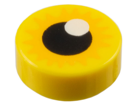 LEGO® los onderdeel Tegel Rond met Motief Geel 98138pb437