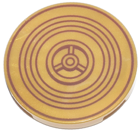 LEGO® onderdeel Tegel Rond met Motief Parel Goud 67095pb078