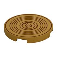 LEGO® onderdeel Tegel Rond met Motief Parel Goud 67095pb078