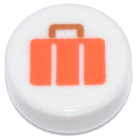 LEGO® los onderdeel Tegel Rond met Motief Wit 98138pb435