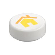 Plaatje in Gallery viewer laden, LEGO® los onderdeel Tegel Rond met Motief Wit 98138pb434