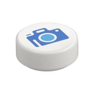 Plaatje in Gallery viewer laden, LEGO® los onderdeel Tegel Rond met Motief Wit 98138pb436