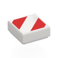 Plaatje in Gallery viewer laden, LEGO® los onderdeel Tegel met Motief in kleur Wit 3070pb361