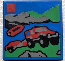 Plaatje in Gallery viewer laden, LEGO® los onderdeel Tegel met Motief Blauw 3068pb2476