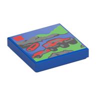 Plaatje in Gallery viewer laden, LEGO® los onderdeel Tegel met Motief Blauw 3068pb2476