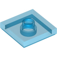 LEGO® Plaat Aangepast Doorzichtig Donkerblauw 87580