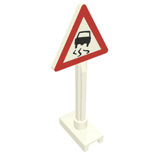 Plaatje in Gallery viewer laden, LEGO® los onderdeel Verkeersbord met Motief Wit 649pb08b