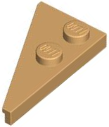 LEGO® los onderdeel Wig Plaat in kleur Licht Geelbruin 65426