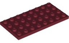 LEGO® los onderdeel Plaat Algemeen in kleur Donkerrood 3035