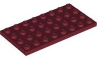 LEGO® los onderdeel Plaat Algemeen in kleur Donkerrood 3035