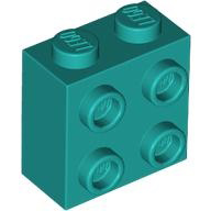 Plaatje in Gallery viewer laden, LEGO® los onderdeel Steen Aangepast Donker Turkoois 22885