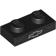 Plaatje in Gallery viewer laden, LEGO® los onderdeel Plaat met Motief in kleur Zwart 3023pb10