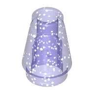 LEGO® los onderdeel Kegel Glitter Doorzichtig Paars 4589b