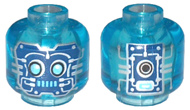 LEGO® los onderdeel Hoofd Doorzichtig Lichtblauw 3626pb3345
