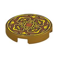 LEGO® onderdeel Tegel Rond met Motief Parel Goud 14769pb726