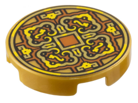 LEGO® onderdeel Tegel Rond met Motief Parel Goud 14769pb726