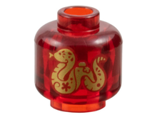 Plaatje in Gallery viewer laden, LEGO® los onderdeel Hoofd Doorzichtig Rood 3626pb3777