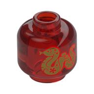 Plaatje in Gallery viewer laden, LEGO® los onderdeel Hoofd Doorzichtig Rood 3626pb3777