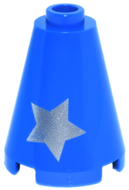 LEGO® los onderdeel Kegel met Motief Blauw 3942cpb06