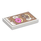 LEGO® los onderdeel Tegel met Motief in kleur Wit 26603pb475
