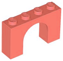 Plaatje in Gallery viewer laden, LEGO® los onderdeel Steen Boog in kleur Koraal 6182