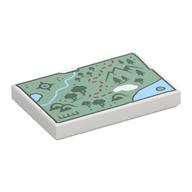LEGO® los onderdeel Tegel met Motief in kleur Wit 26603pb498