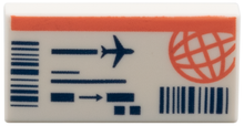 Plaatje in Gallery viewer laden, LEGO® los onderdeel Tegel met Motief in kleur Wit 3069pb1325