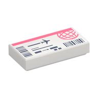 Plaatje in Gallery viewer laden, LEGO® los onderdeel Tegel met Motief in kleur Wit 3069pb1325