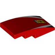 LEGO® onderdeel Dakpan Gebogen met Motief Rood 93606pb209