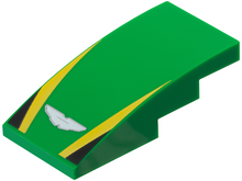Plaatje in Gallery viewer laden, LEGO® onderdeel Dakpan Gebogen met Motief Groen 93606pb206