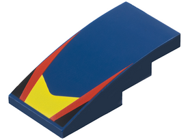 LEGO® Dakpan Gebogen met Motief Donkerblauw 93606pb205