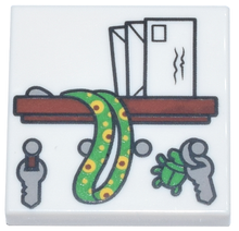 Plaatje in Gallery viewer laden, LEGO® los onderdeel Tegel met Motief in kleur Wit 3068pb2559