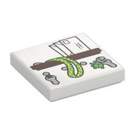 Plaatje in Gallery viewer laden, LEGO® los onderdeel Tegel met Motief in kleur Wit 3068pb2559