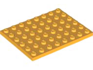 Plaatje in Gallery viewer laden, LEGO® los onderdeel Plaat Algemeen Helder Licht Oranje 3036