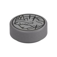 LEGO® los onderdeel Tegel Rond met Motief Zilver 98138pb445