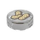 LEGO® onderdeel Tegel Rond met Motief Doorzichtig 98138pb451