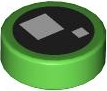 Plaatje in Gallery viewer laden, LEGO® onderdeel Tegel Rond met Motief Fel Groen 98138pb090