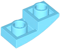 LEGO® Dakpan Gebogen Omgekeerd Medium Azuurblauw 24201
