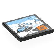 Plaatje in Gallery viewer laden, LEGO® los onderdeel Tegel met Motief Zwart 1751pb049