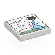 LEGO® los onderdeel Tegel met Motief in kleur Wit 3068pb2672