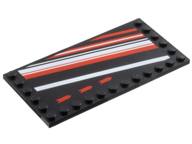 LEGO® onderdeel Tegel Aangepast met Motief Zwart 6178pb047