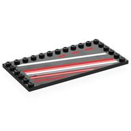 LEGO® onderdeel Tegel Aangepast met Motief Zwart 6178pb047
