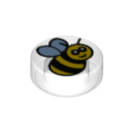 Plaatje in Gallery viewer laden, LEGO® onderdeel Tegel Rond met Motief Doorzichtig 98138pb186